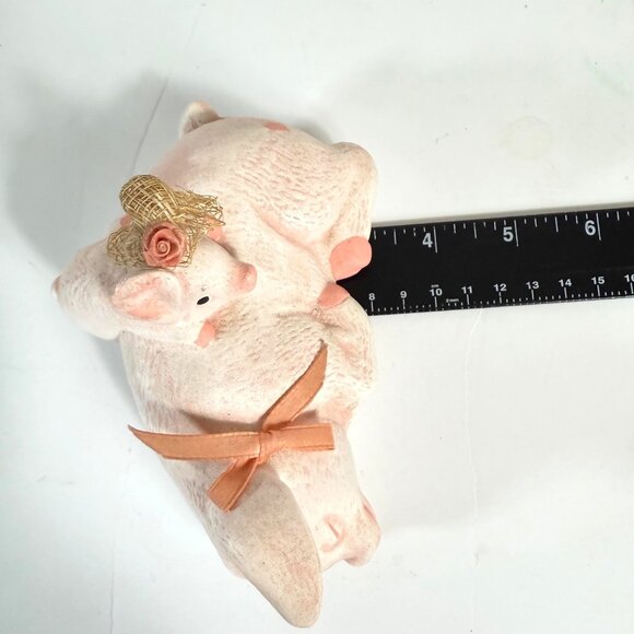 Farmhouse Kitchen Pig Figurine Ceramic Mama Piglet Farm Animal VTG Handmade 70s - Picture 7 of 9
